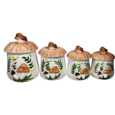 Merry Mushroom Vintage canister set of 4