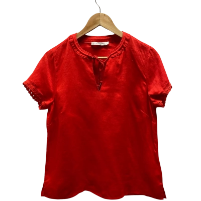 Sportscraft Womens  Size 8 Red Linen Top