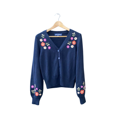 Princess Highway Size 10 Cardigan Floral / Multicoloured / Navy Blue / Pattern 