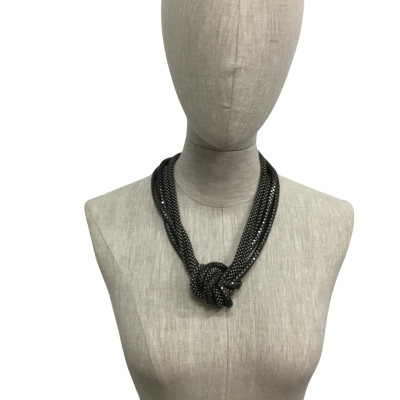 Saba Large Knot Necklace Gunmetal Grey 