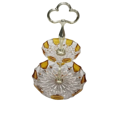 Vintage German Clear & Crystal “Bleikristall” Two-tiered Serving Plate