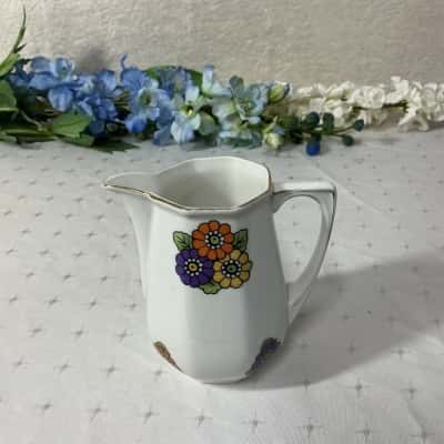 Zeh Scherzer Bavaria Multicoloured Floral Pattern Porcelain Milk Jug