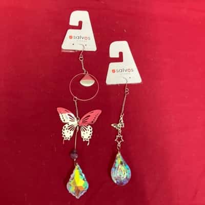 Sun Catchers x 2 Faux Crystal and Butterflies