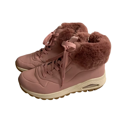 Skechers Womens  Size 10 Uno Rugged Lace Up Sneaker Boots Mauve