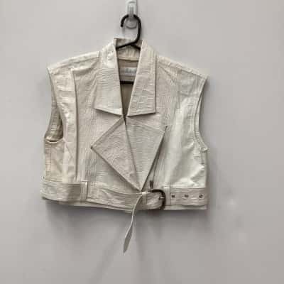 Shakuhatchi  Womens  Size 6 White leather Vest