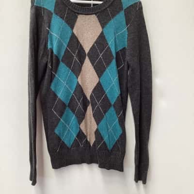 Oxford Mens  Size L Jumper Beige / Blue / Grey / White 