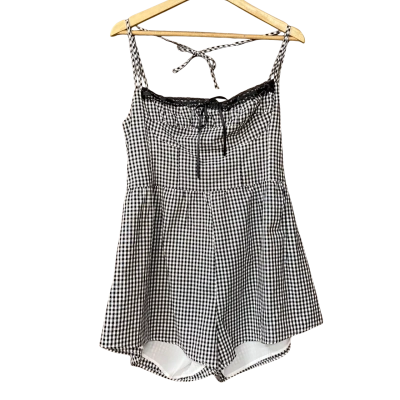 BNWT Princess Polly Womens Size 14  Black/White Gingham Playsuit