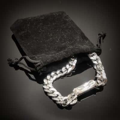 Chunky Mimco Necklace 48cm Silver Tone With Diamante Rectangle