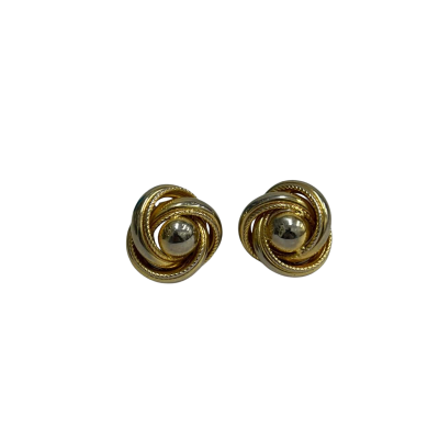 Large Knot button clip on Earrings