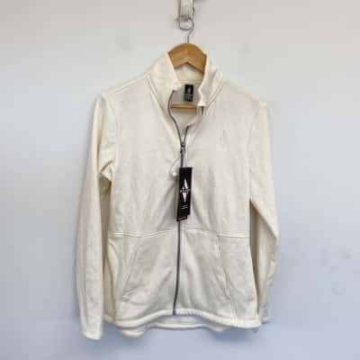 Skechers White Full Zip Mock Neck Jacket  Size M