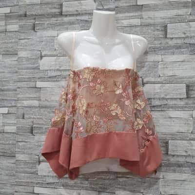 RUNAWAY Womens  Size 8 Sleeveless Top Floral / Gold / Multicoloured / Pink  / Red / Rose Gold 