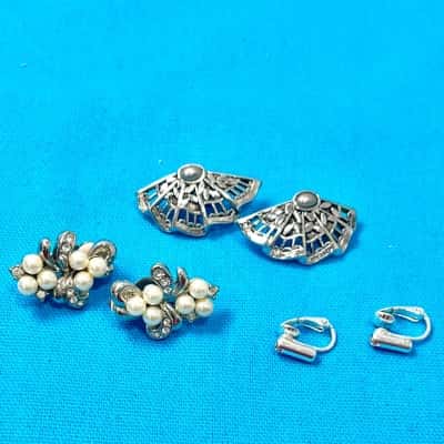 Vintage 3 Pairs of Clip on Earrings