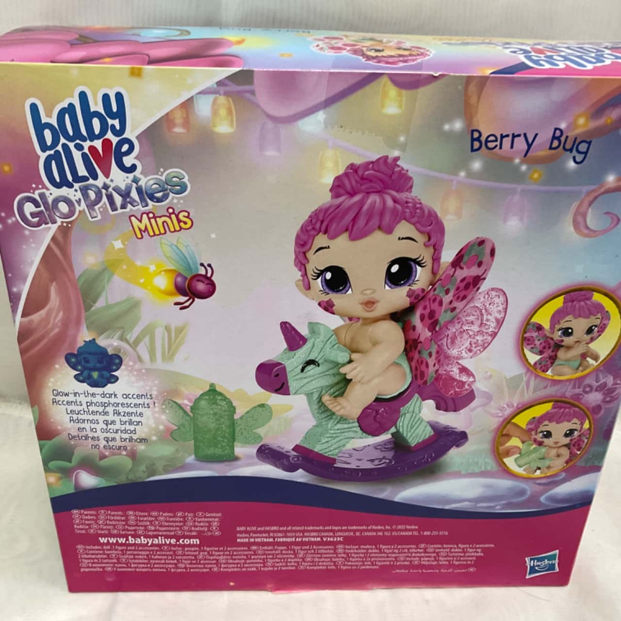 Baby Alive Glo Pixies inis Berry Bug Glow in The Dark Doll – Bigaart