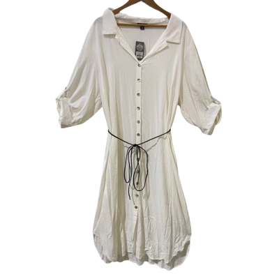 Autograph Size 24 White Belted Shirt Dress 