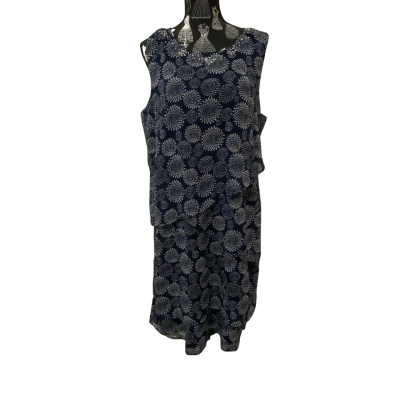 Noni B Womens  Size 18 Floral Dress Navy Blue BNWT