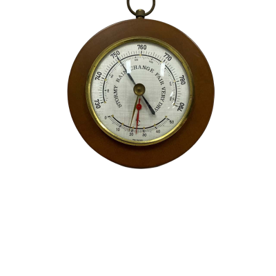 Vintage Barometer In Solid Wood Fram 