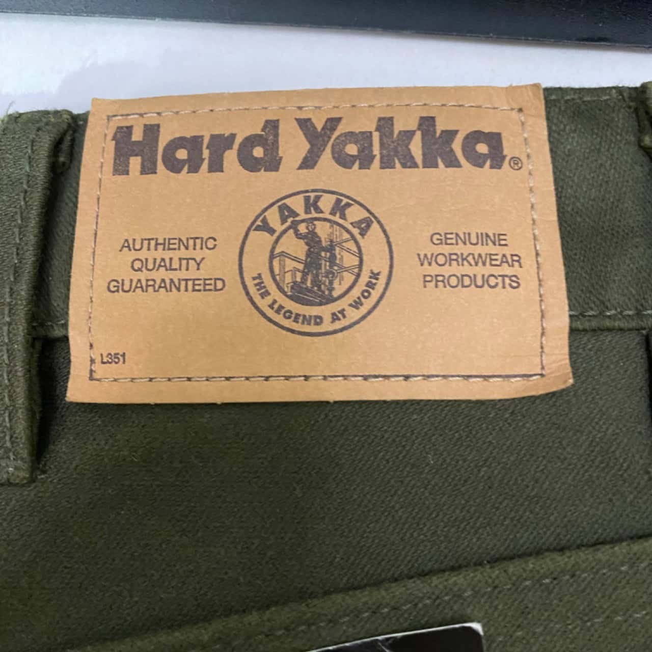 Hard Yakka Straight Leg Green Work Pants Size 74L