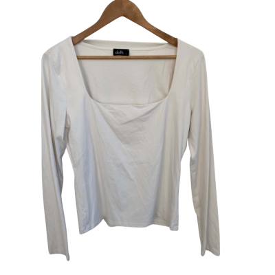 Dotti Womens  Size L Long Sleeve Top White 