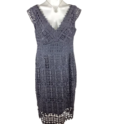 Bravissimo Marcella Crochet Dress - Silver Grey Size 14