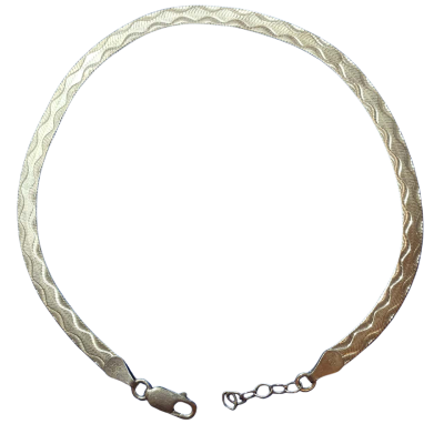 Vintage Unisex Herringbone Bracelet Silver 925