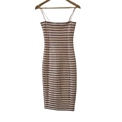Eliya The Label Womens Size XS Bodycon Dress Black/ Pink/ Silver 