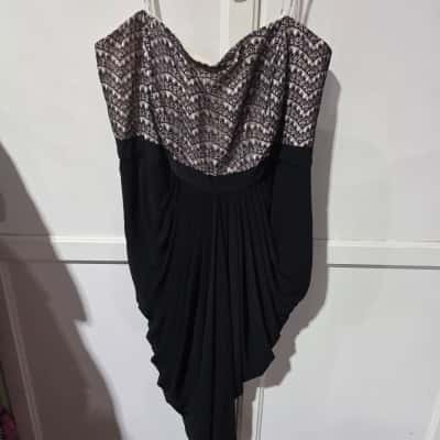 City Chic Womens  Size S Party Dress / Strapless Dress Beige / Black  