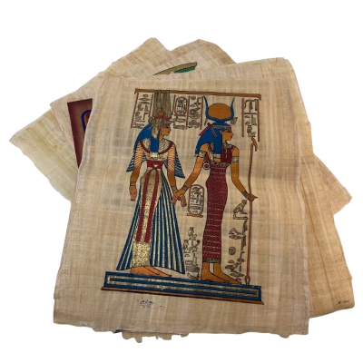 Egyptian Papyrus Hand made Paintings x 7
