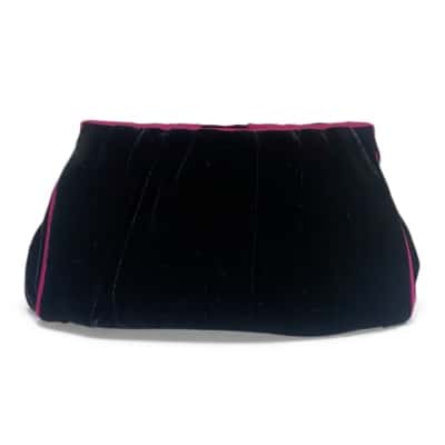 Olga Berg Womens Black  / Pink  velvet clutch
