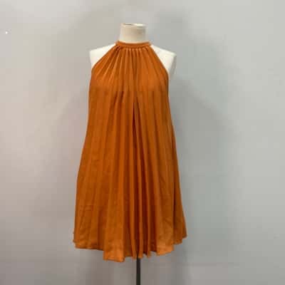 ASOS Womens  Size 8 Mini Pleated Dress Rust