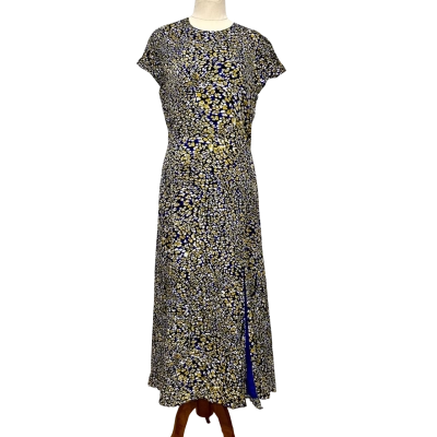 Reiss Womens  Size 14 Maxi Dress Blue / Pattern / Yellow 