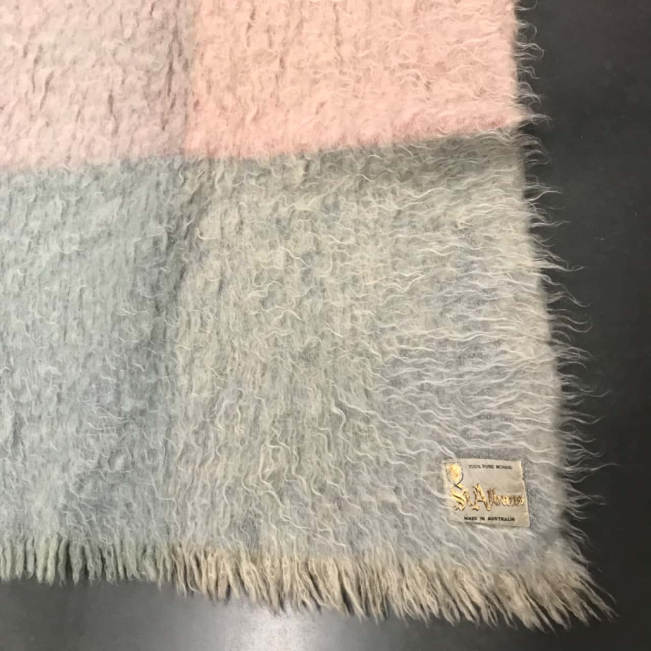 Vintage Retro 100 Pure Mohair St Albans Gelati Colours Throw Blanket