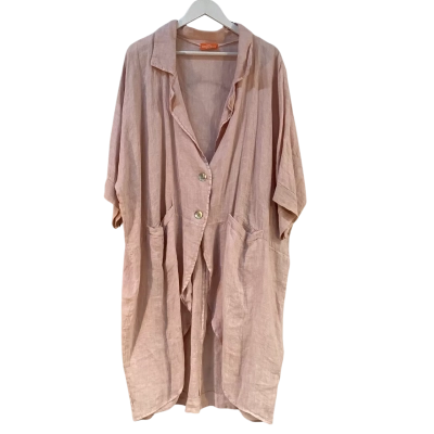 Addictive Imports Italy Womens One Size Linen Cardigan Pink  