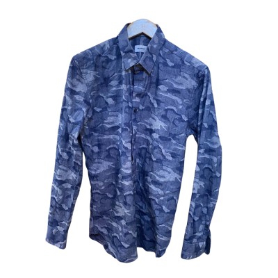 Marcs Mens  Size S Long Sleeve Shirt Blue / Grey / Pattern 