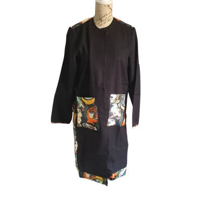  Womens Happi Coat Size XXL (2XL)Black  / Multicoloured BN