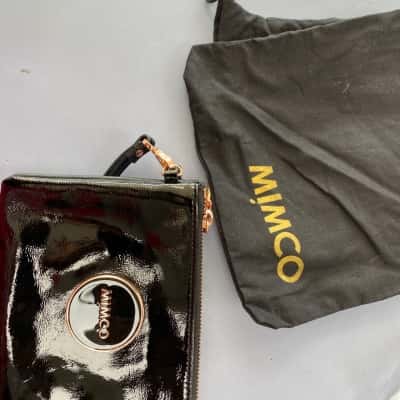 Mimco Double Zip Black Pouch  