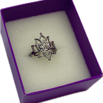 Goldmark Jewellers Womens Lotus Ring Sterling Silver 