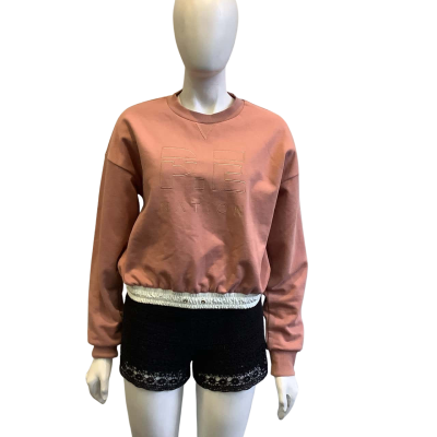 P.E Nation Women's Size S Cropped Crew Neck Jumper Dusty Pink  