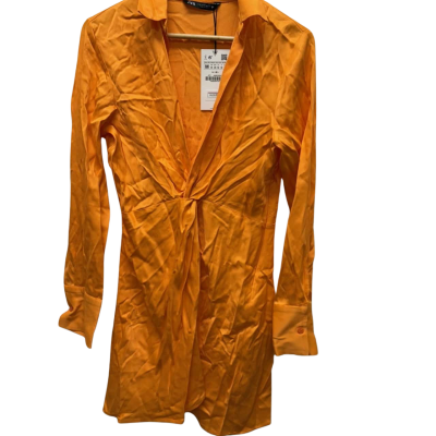 Zara Womens  Size M Shirt Dress Orange 