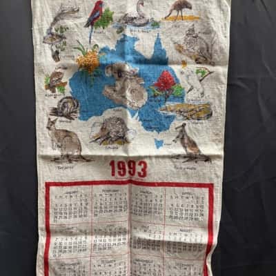 7 Vintage Calendar Tea Towels