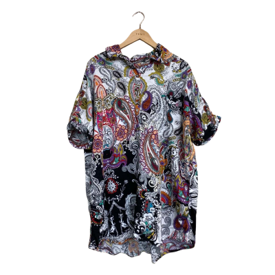 Peter Alexander Mens  Size M Short Sleeve Shirt Black  / Floral / White 