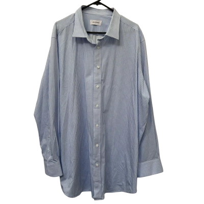 Brent Wilson Mens Size 7XL Blue Checked Shirt