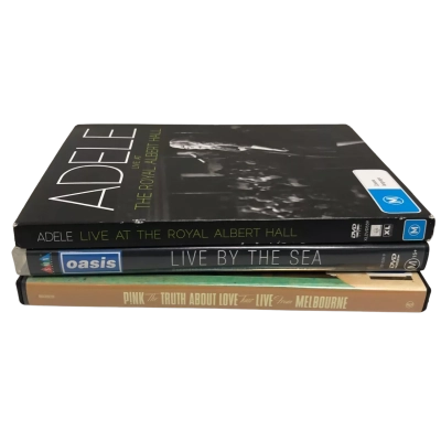 Music Dvd x3 bundle Pink, Oasis and Adele 