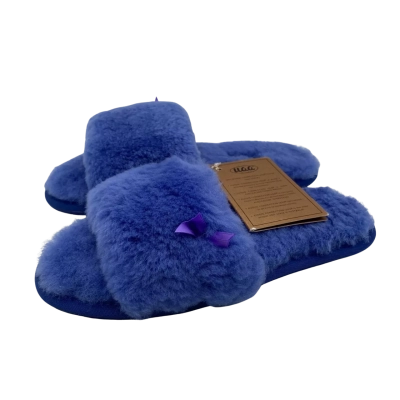 UGG Womens  Size M Blue Fluffy Slides Slippers