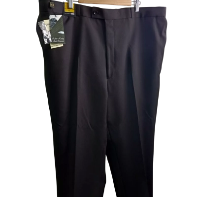 BNWT Robert Huntley (Lowes)Mens  Size 46 Dress Pants Black  / Pinstriped 