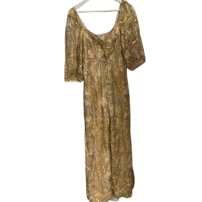 RANNAGILL  Womens  Size S Bodysuit Gold / Pattern 