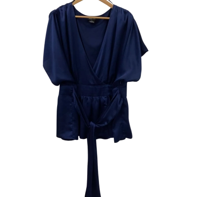 City Chic Womens  Size XL Short Sleeve Top Navy Blue 