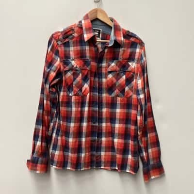 G-Star Raw Mens  Size M Checked Shirt  red  Multicoloured 