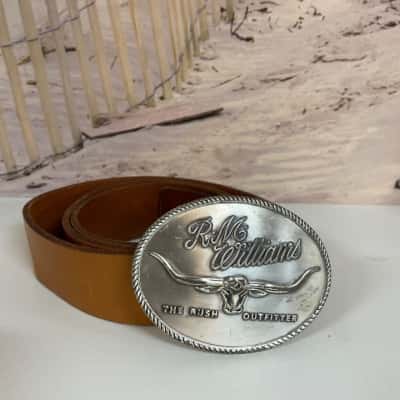 R M Williams Mens Belt Buckle and Belt