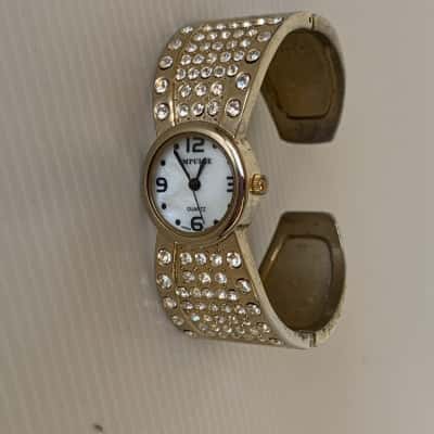 Gold-tone Diamante Cuff Watch - Impulse 