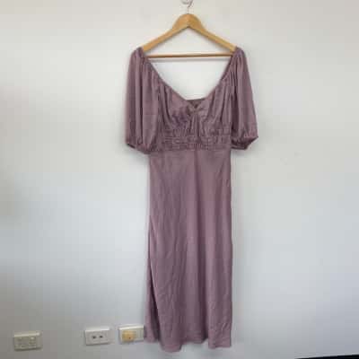 Lulu & Rose Mauve Taylor Midi Dress Size L 